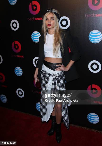 Singer Pia Mia attends the official launch party for Beats Music from Beats By Dr. Dre at Belasco Theatre on January 24, 2014 in Los Angeles,...