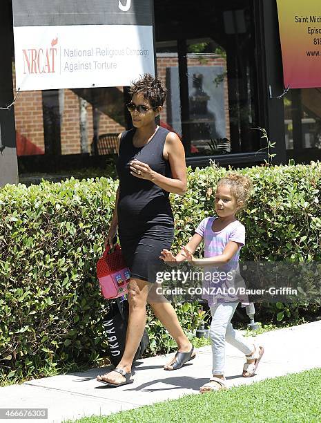 Halle Berry and Nahla Aubry are seen on May 21, 2013 in Los Angeles, California.