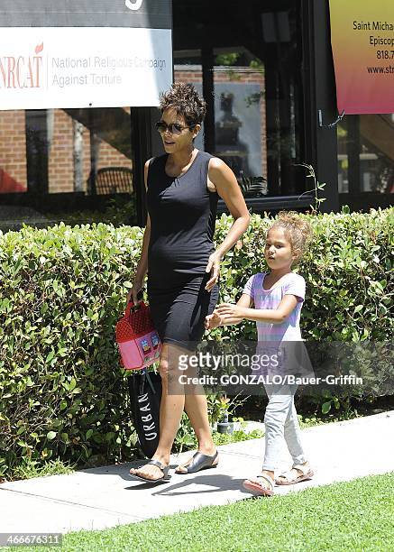 Halle Berry and Nahla Aubry are seen on May 21, 2013 in Los Angeles, California.