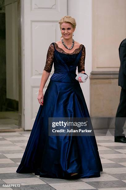 Danish Prime Minister Helle Thorning-Schmidt attends a State Banquet at Christiansborg Palace during the state visit of the King and Queen of the...