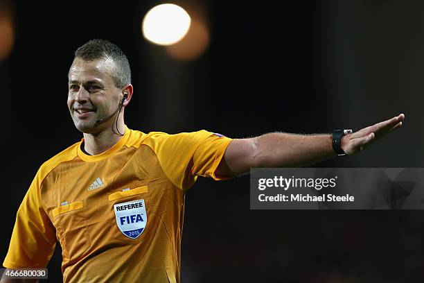 Referee Svein Oddvar Moen of Norway during the UEFA Champions League Round of Sixteen 2nd Leg match between AS Monaco and Arsenal at Stade Louis II...