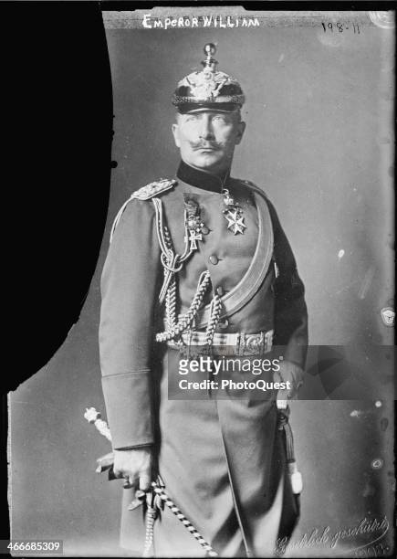 Portrait of Wilhelm II , early 20th century. He was he last German Emperor and King of Prussia who ruled from 15 June 1888 until the end of World War...