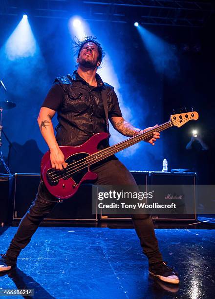 Tobin Esperance of Papa Roach performs at O2 Academy Birmingham on March 17, 2015 in Birmingham, England.