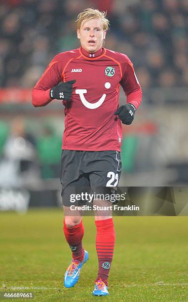 Frantisek Rajtoral of Hannover in action during the Bundesliga match between Hannover 96 and Borussia Moenchengladbach at HDI-Arena on November 8,...