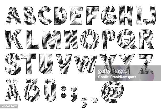 alphabet capital letters drawing - 'at' symbol stock illustrations