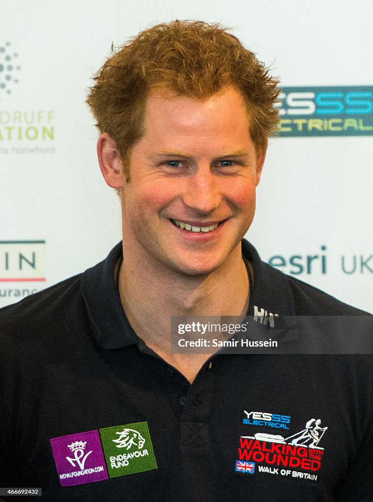 Prince Harry Attends The Launch Event For Walking With The Wounded's "Walk Of Britain"