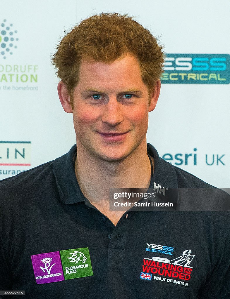 Prince Harry Attends The Launch Event For Walking With The Wounded's "Walk Of Britain"