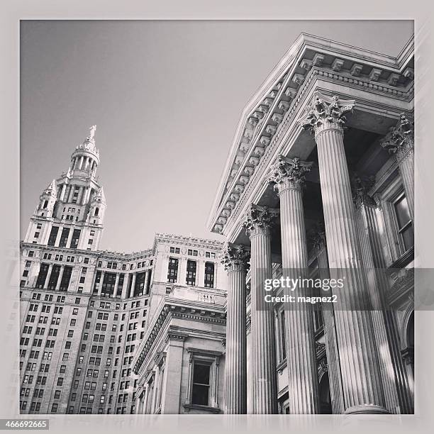 manhattan municipal building - neo classical stock pictures, royalty-free photos & images