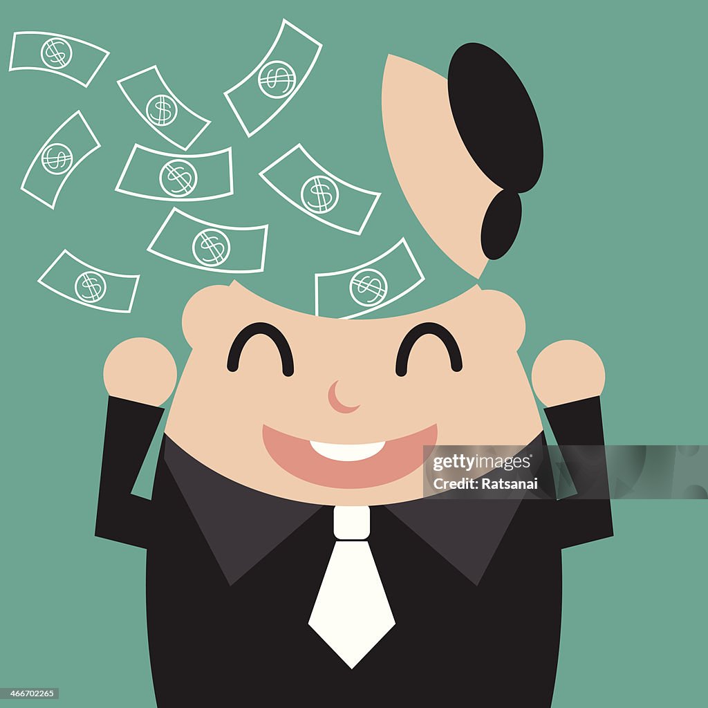 Businessman and dollar vector