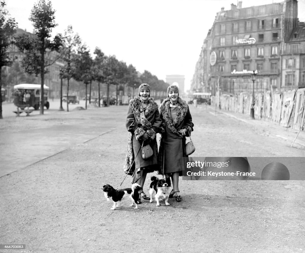 Women Strolling On The Champs Elysees