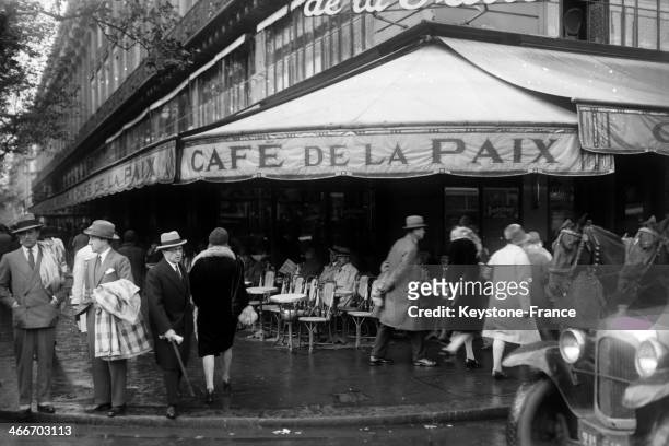 The Cafe de la Paix in 1928 in Paris, France.