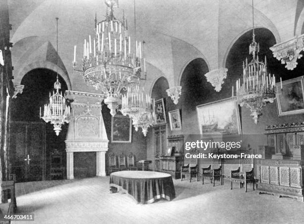 Inside the Prince's Palace of Monaco in 1929 in Monaco.