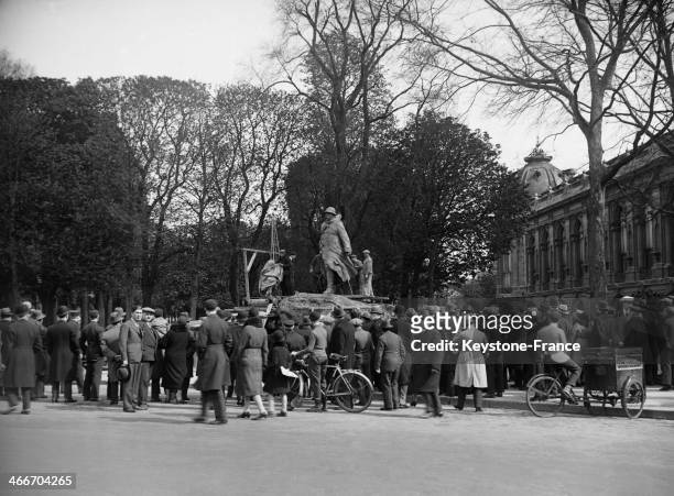 Inauguration of Georges Clemenceau's statue , near the Petit Palais, in Paris, France, in November 1932.