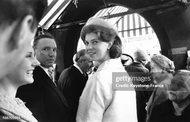 Princess Margaretha of Sweden and her husband John Ambler after the wedding of the Queen's Cousin Elisabeth Abel Smith and Peter Wise in London on...