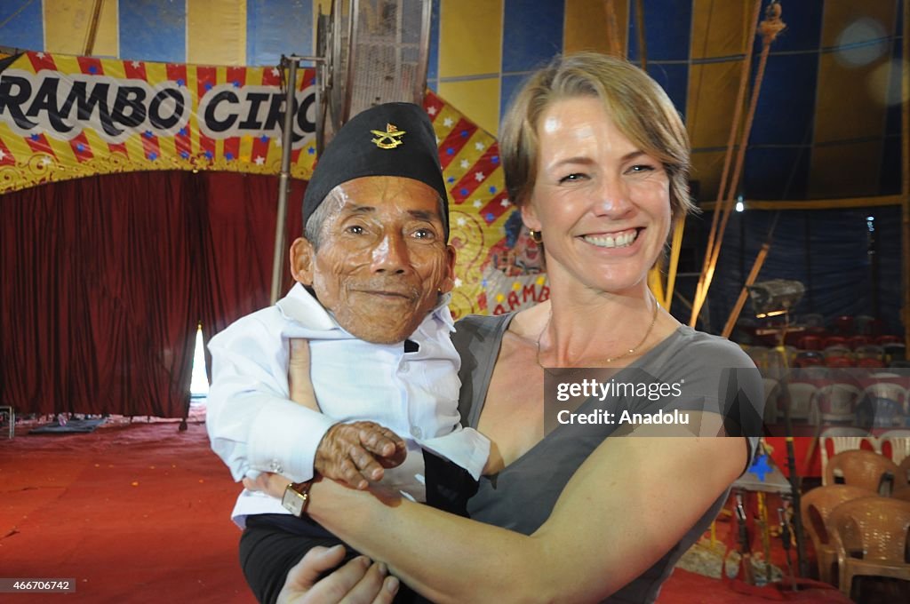 World's shortest adult Chandra Bahadur Dangi visits a circus in India