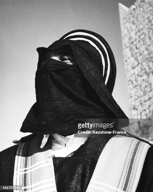Tuareg man in Libya during the fifties, just before the libyan independence.