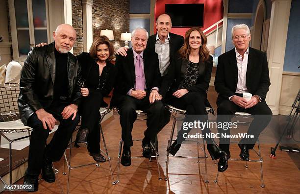 Hector Elizondo, Laura San Giacomo, Garry Marshall, Matt Lauer, Julia Roberts and Richard Gere appear on NBC News' "Today" show --