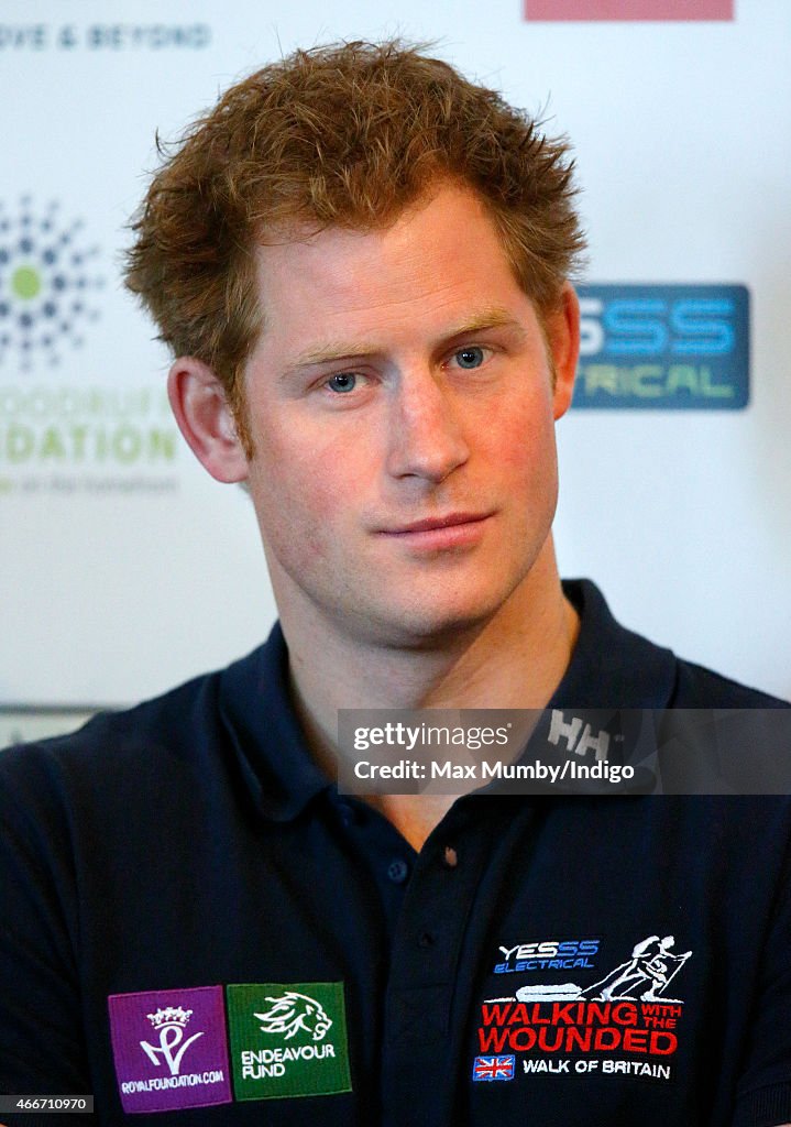 Prince Harry Attends The Launch Event For Walking With The Wounded's "Walk Of Britain"