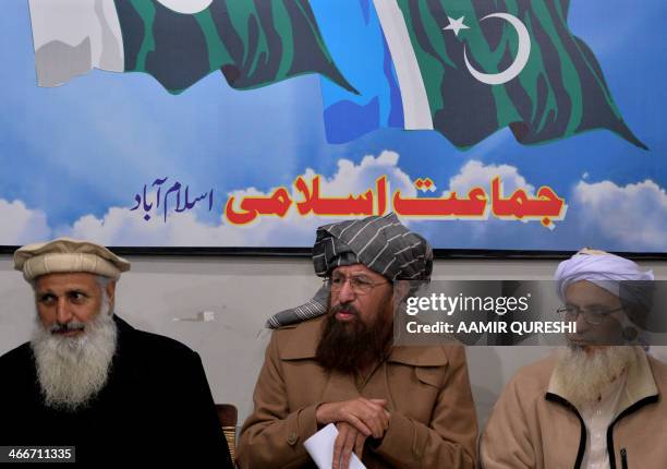 Members of a committee from Tehreek-e-Taliban Pakistan which was set up to hold talks with the government of Pakistan, chief cleric of Islamabad's...