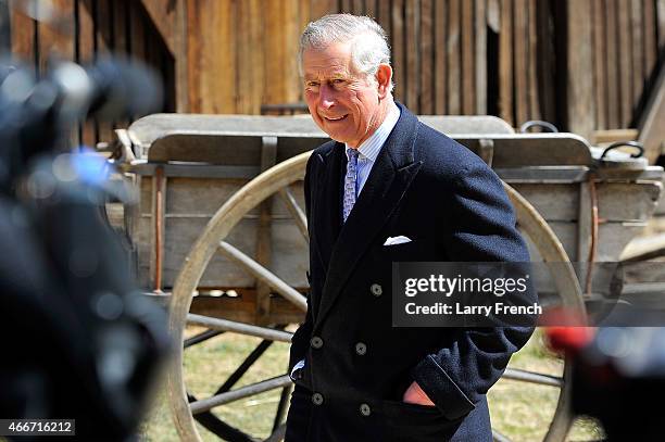 Prince Charles, Prince of Wales, tours the Pioneer farm site at George Washington's Mt. Vernon estate on the second day of a visit to the United...