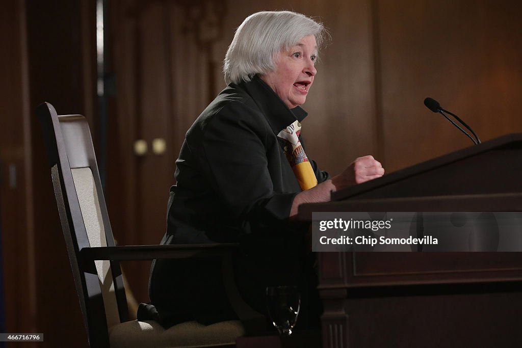 Janet Yellen Holds Press Conference On Interest Rates