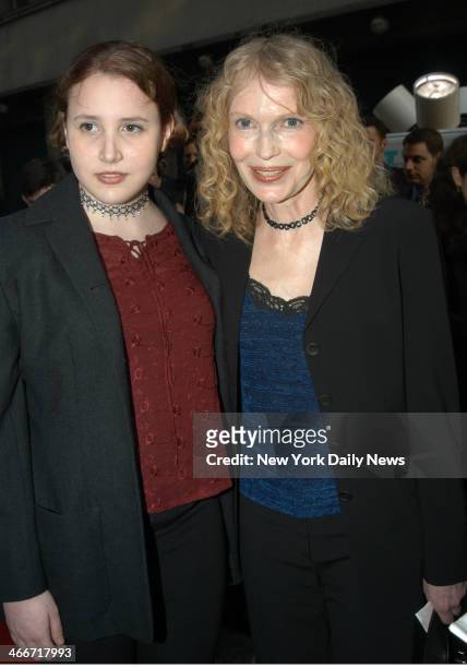 Mia Farrow and daughter Dylan Farrow arrive at the Shubert Theatre on W. 44th St. For the opening night performance of the musical revival "Gypsy."