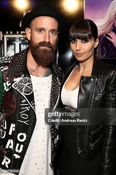 Footballer Raul Meireles and Ivone Meireles pose prior the Hakan Akkaya show during Mercedes Benz Fashion Week Istanbul FW15 on March 18, 2015 in...