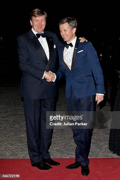 King Willem-Alexander of The Netherlands, and Crown Prince Frederik of Denmark at The Black Diamond in Copenhagen where King Willem-Alexander, and...