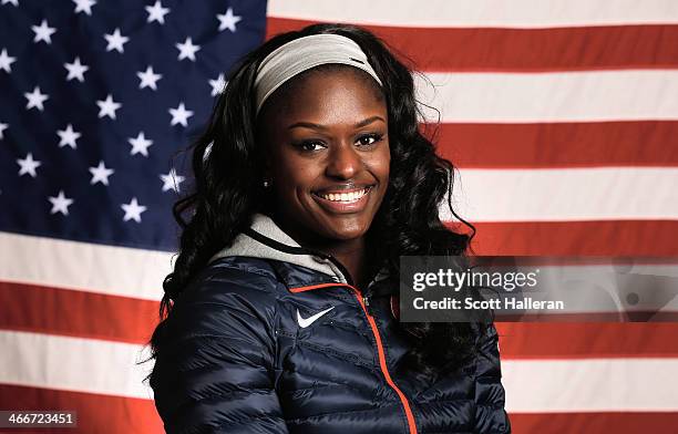 Aja Evans of the United States Bobsled team poses for a portrait ahead of the Sochi 2014 Winter Olympics on February 3, 2014 in Sochi, Russia.