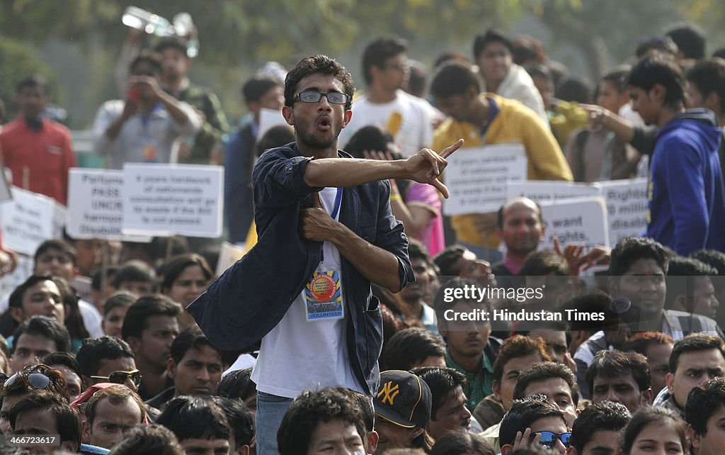 Disabled Rights Groups Protest For Amendments In Disability Rights Bill At India Gate