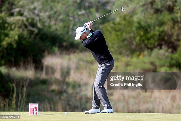 Andrew Murray of England in action during the first round of the European Senior Tour Qualifying School Finals played at Vale da Pinta, Pestana Golf...