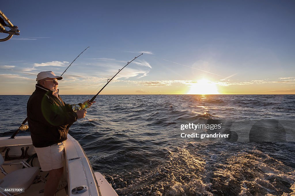 Elderly Man Fishing