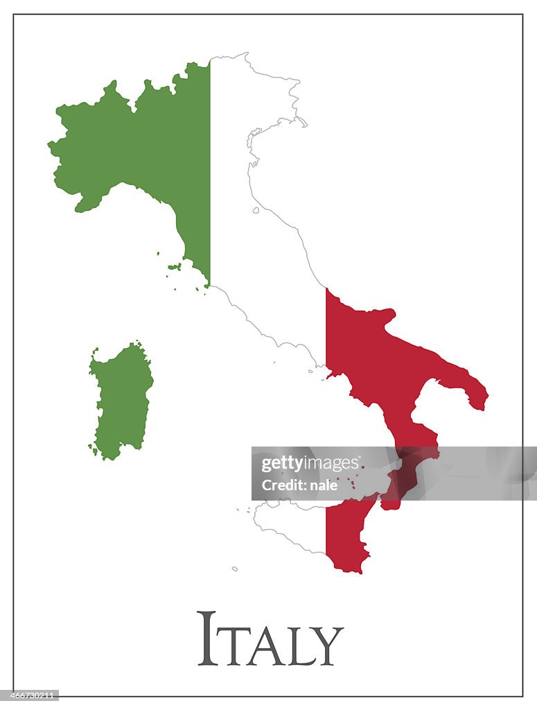 Italy flag map