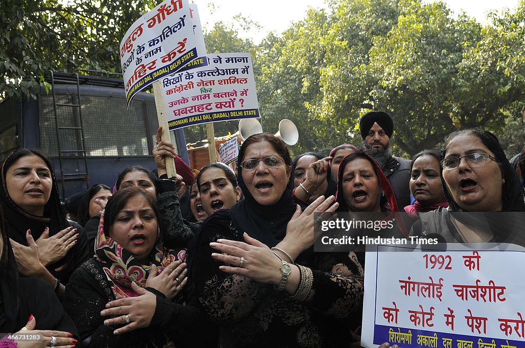 Sikhs Groups Protest Outside Residence Of Congress Vice President Rahul Gandhi
