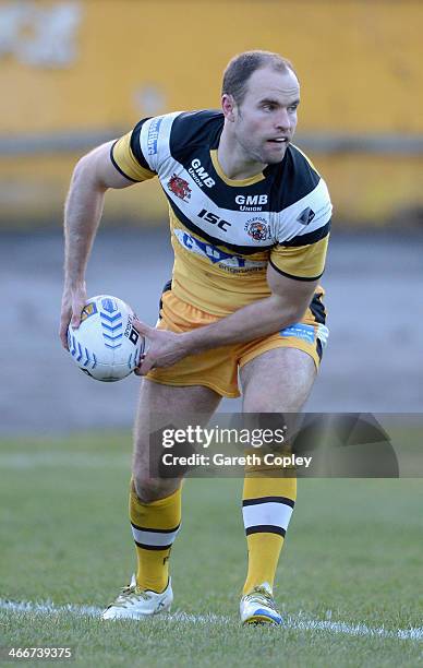 Liam Finn of Castleford Tigers during the pre season friendly match between Bradford Bulls and Castleford Tigers at Odsal Stadium on February 2, 2014...