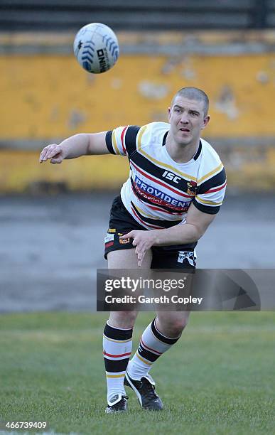 Matt Diskin of Bradford Bulls during the pre season friendly match between Bradford Bulls and Castleford Tigers at Odsal Stadium on February 2, 2014...