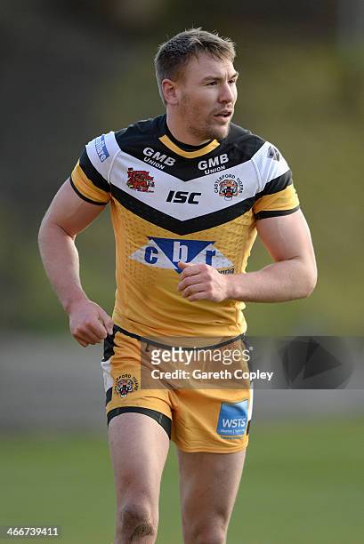 Michael Shenton of Castleford Tigers during the pre season friendly match between Bradford Bulls and Castleford Tigers at Odsal Stadium on February...