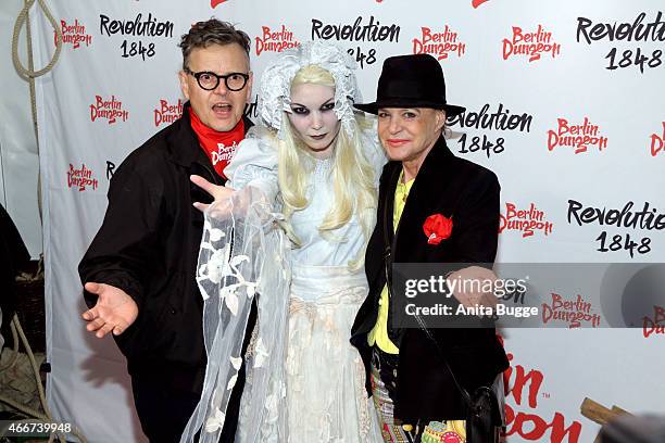 Rolf Scheider and Barbara Engel attend the 'Revolution 1848' Show premiere at Berlin Dungeon on March 18, 2015 in Berlin, Germany.