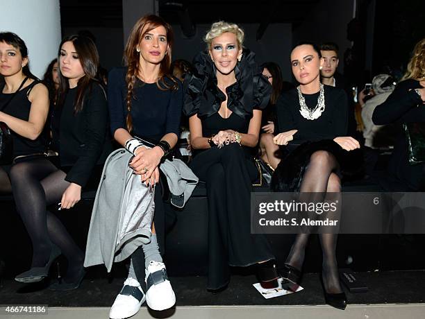 Emel Acar, Hande Acar and guest attend the Hakan Akkaya show during Mercedes Benz Fashion Week Istanbul FW15 on March 18, 2015 in Istanbul, Turkey.