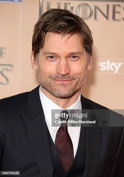 Nikolaj Coster-Waldau attends the World premiere of Game of Thrones: Season 5 at the Tower of London on March 18, 2015 in London, England.