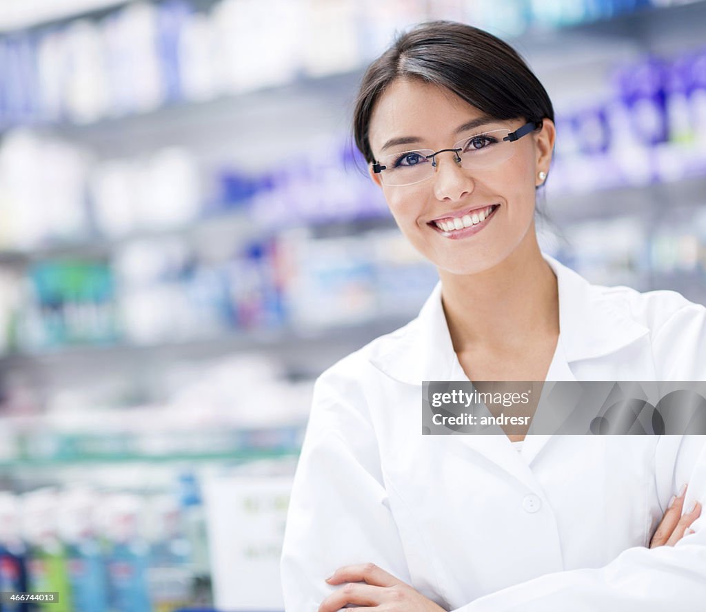 Female pharmacist at the drugstore