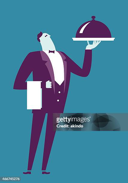 waiter - butler stock illustrations