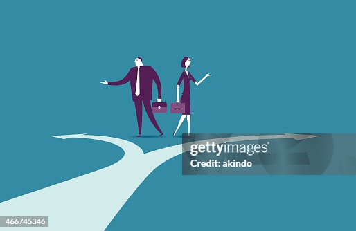 Vector illustration - Crossroads Path Vector illustration - Crossroads Path