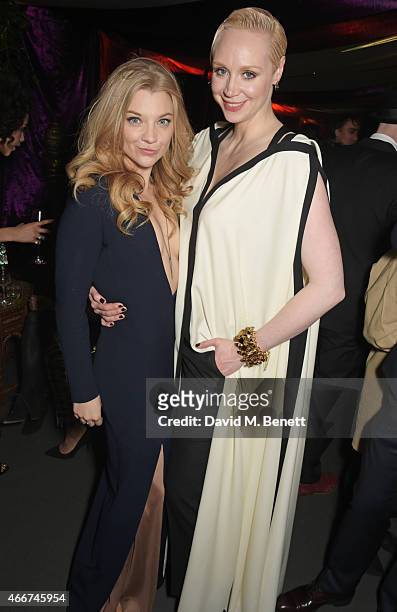 Natalie Dormer and Gwendoline Christie attend the "Game Of Thrones: Season 5" UK Premiere After Party at the Tower of London on March 18, 2015 in...