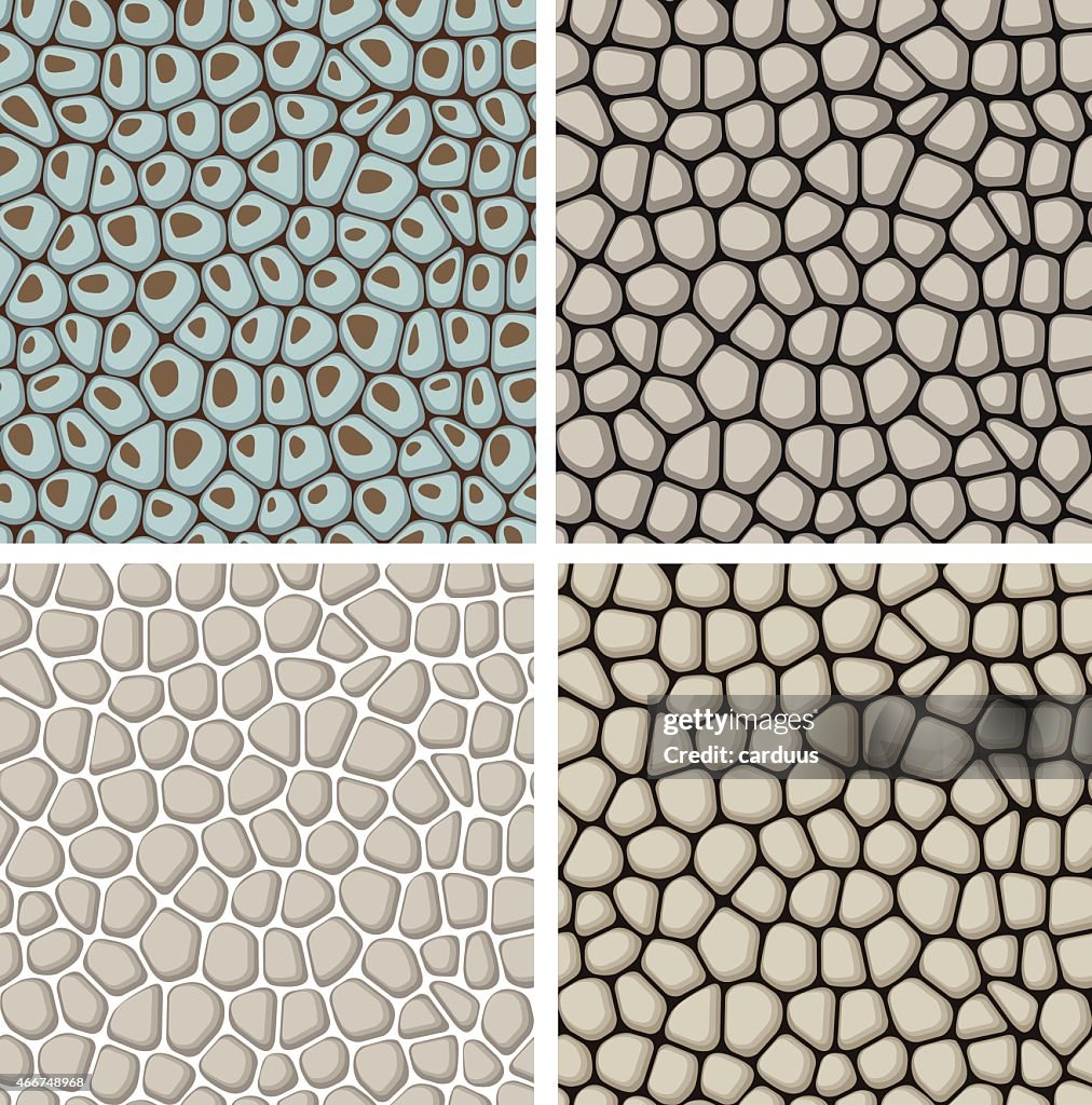 Set of seamless stone patterns