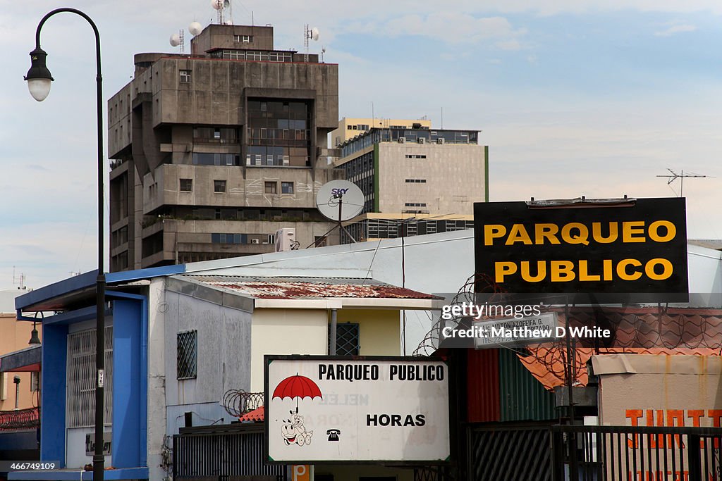 Buildings seen from Calle 13, San Jose, Costa Rica