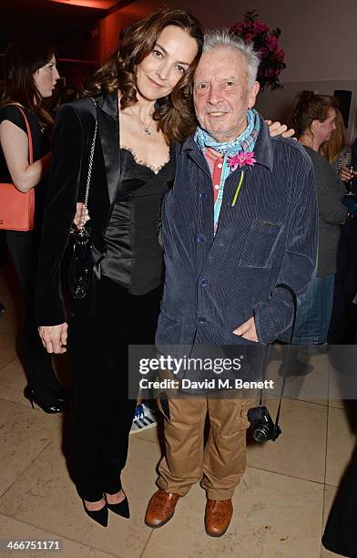 Catherine Bailey and David Bailey attend a private view of Bailey's Stardust, a exhibition of images by David Bailey supported by Hugo Boss, at the...