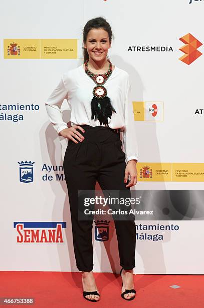 Spanish actress Sandra Blazquez attends the Malaga Film Festival cocktail presentation at Circulo de Bellas Artes on March 18, 2015 in Madrid, Spain.