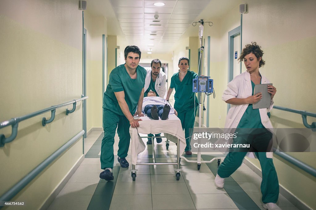 Rush to save the patient from an accident