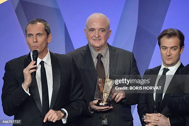 French Music director of Radio-France, Jean-Pierre Lepavec receives the "best recording of the year" award during the Victoires de la Musique...